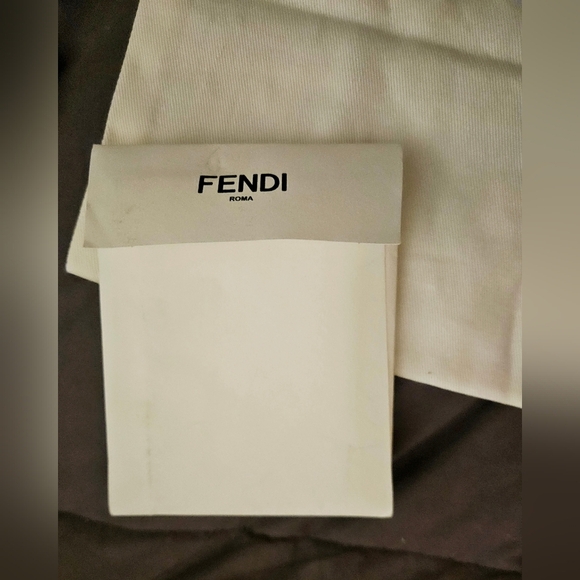 Fendi Roma White Drawstring Dust Bag Cover Pouch Replacement Authenticity Cards - Picture 6 of 11